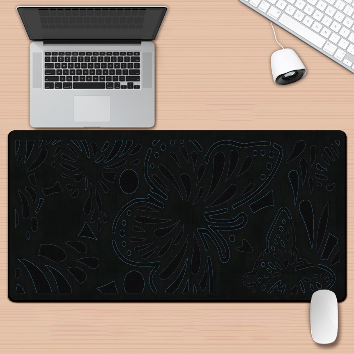 Gaming Keyboard Brand - Brand Floral Black Iron Art Desk