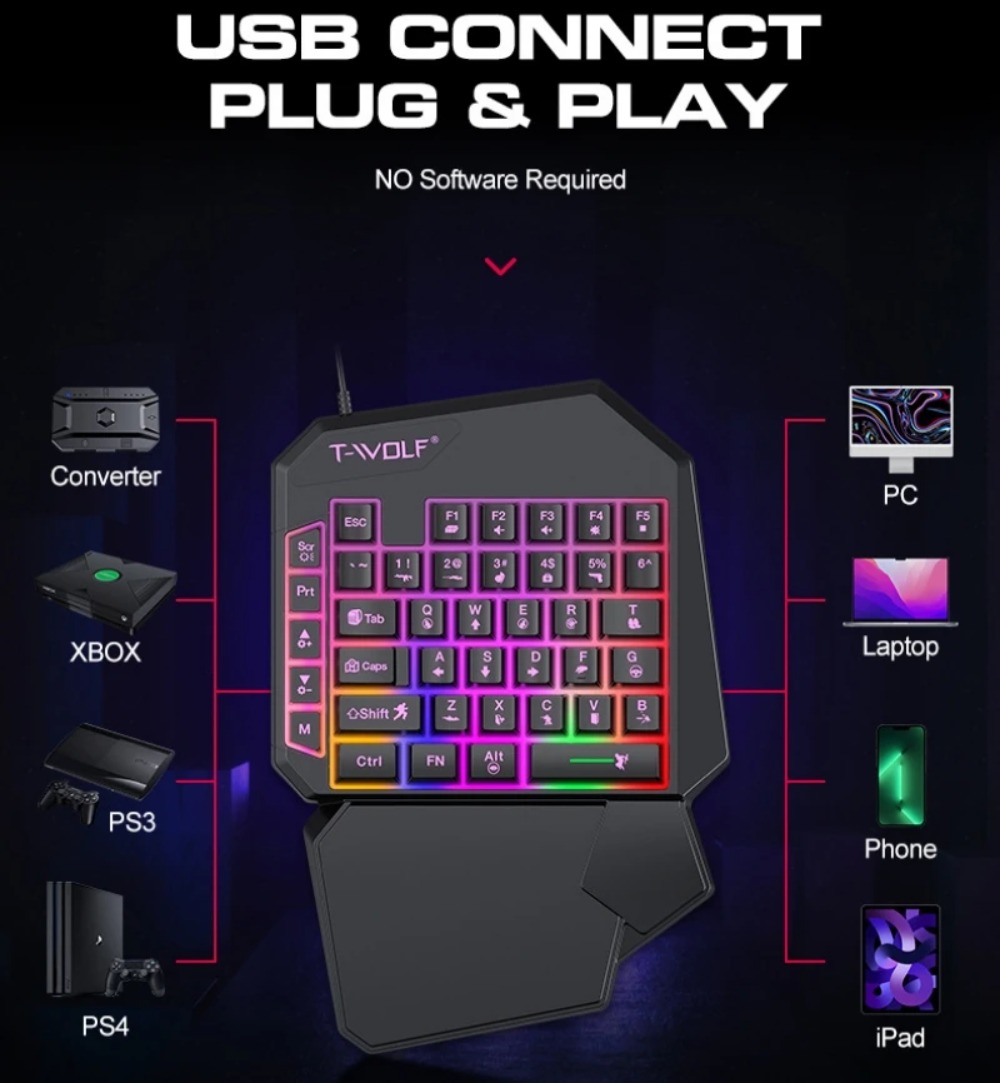 5 in 1 RGB Gaming Keyboard Mou - Gaming Keyboard And Mouse For Xbox recension och pris
