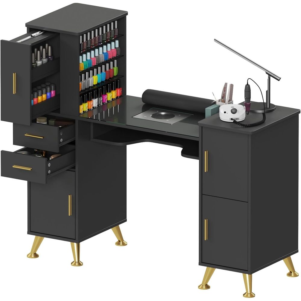 Manicure Table Nail Desk with  - Wrist Rest Wood recension och pris