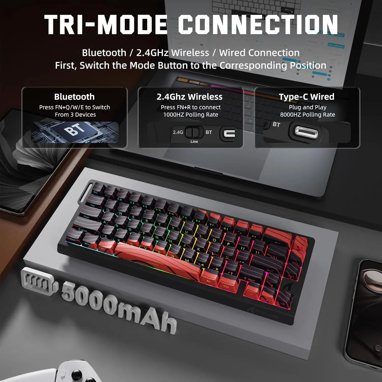 ATTACK SHARK X68 PRO HE Wirele - Gaming Keyboard Hot Swappable recension och pris