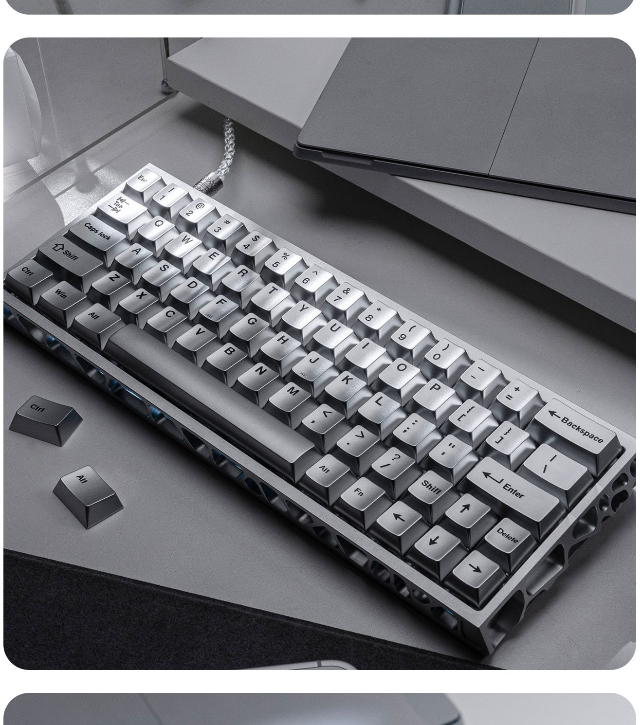 Silver Metallic Paint Small Fu - Gaming Keyboard Extension recension och pris