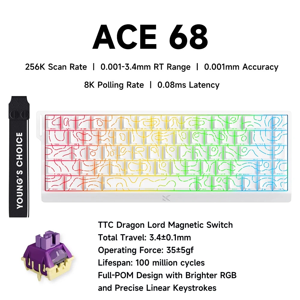 MCHOSE ACE 68 Magnetic Switch  - Gaming Keyboard Hall Effect Switches recension och pris